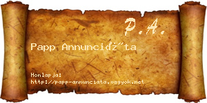 Papp Annunciáta névjegykártya